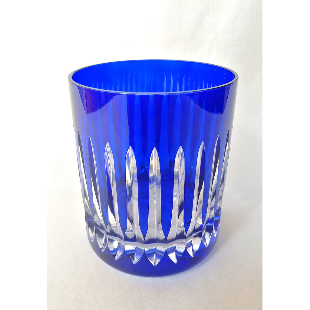 CRISTAL DE ROCA PARIS-AZUL OSCURO-320 ml-VASO WHISKY-BOHEMIA CRISTAL