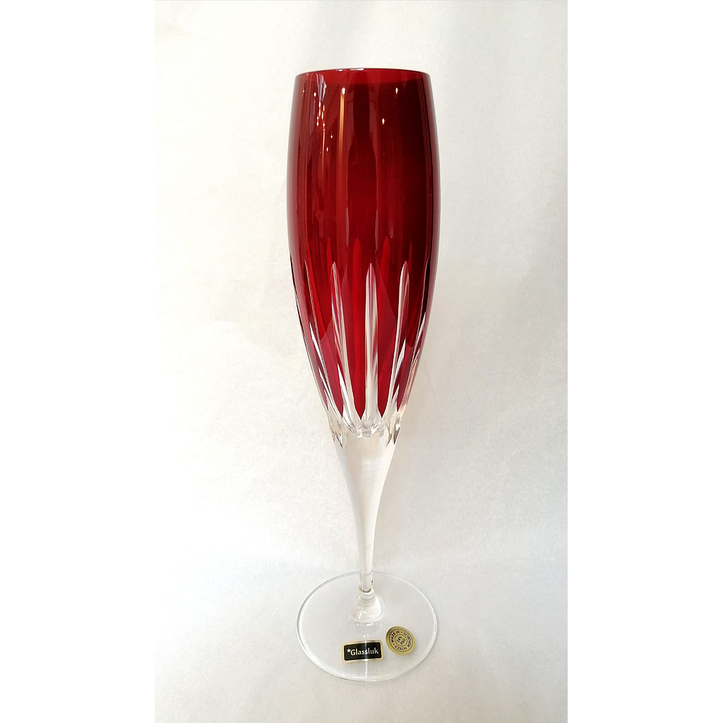 CRISTAL DE ROCA PARIS-ROJO OSCURO-190 ml-COPA-BOHEMIA CRISTAL