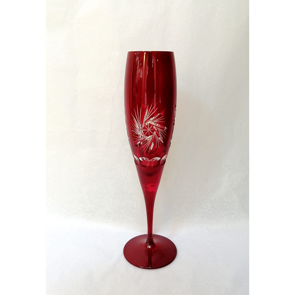 CRISTAL DE ROCA PINWHEEL-ROJO OSCURO-190 ml-COPA-BOHEMIA CRISTAL