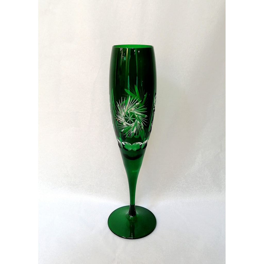 CRISTAL DE ROCA PINWHEEL-VERDE OSCURO-190 ml-COPA-BOHEMIA CRISTAL