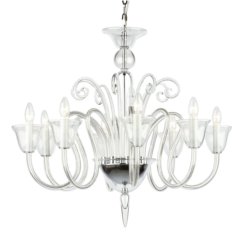 PRECIOSA-LA SCALA-BRAZOS DE CRISTAL Y CROMO-0-LAMPARA DE CRISTAL