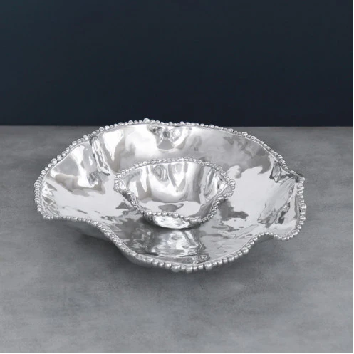 ORGANIC PEARL ONYX-PLATEADO-36 cm-BOWL DIP 7703 BEATRIZ BALL