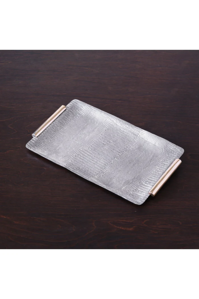 SIERRA MODERN PYTHON-PLATEADO-55 cm-BANDEJA LARGA RECTANGULAR CON AGARRADORES 7917 BEATRIZ BALL