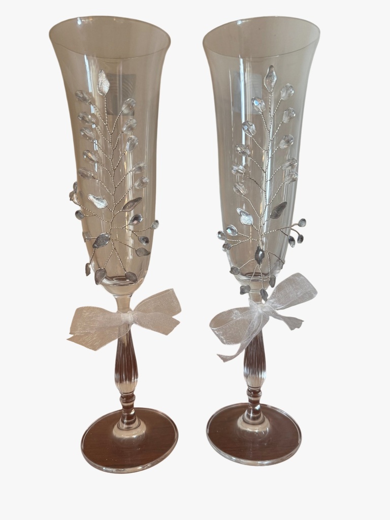 FREGATA-0-190 ml-2 CHAMPAGNE FLAUTA-C CRISTAL DE BOHEMIA
