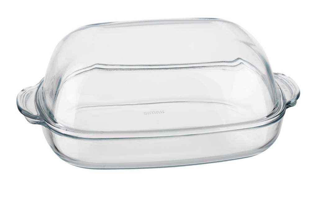 SIMAX-0-8 l-FUENTE RECTANGULAR CON TAPA-BOHEMIA CRISTAL