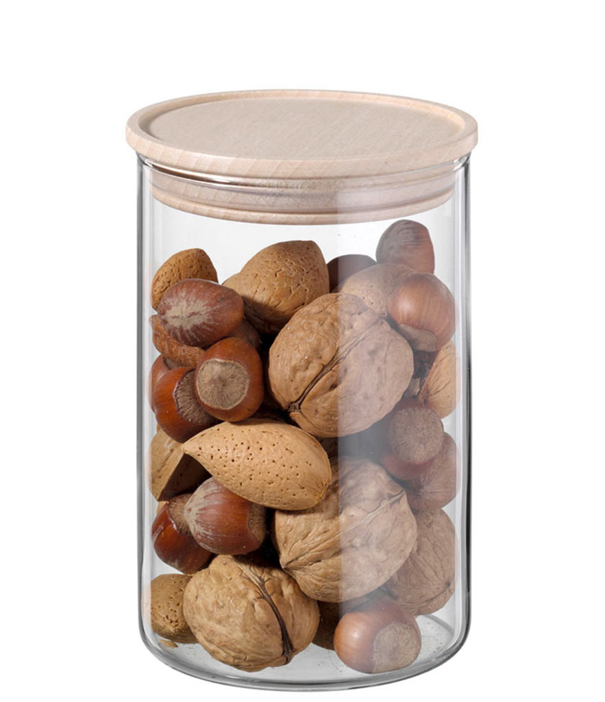 SIMAX-MADERA -800 ml-CONTENEDOR CON TAPA-BOHEMIA CRISTAL