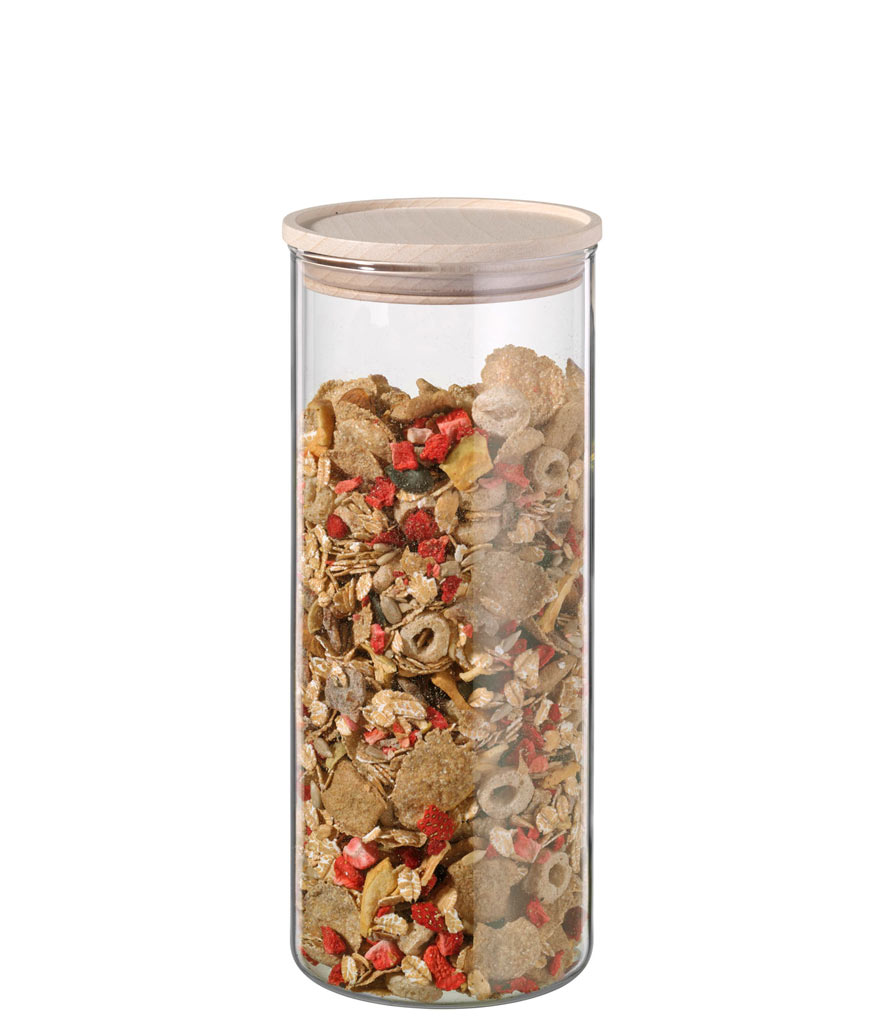 SIMAX-MADERA-1400ml-CONTENEDOR CON TAPA-BOHEMIA CRISTAL