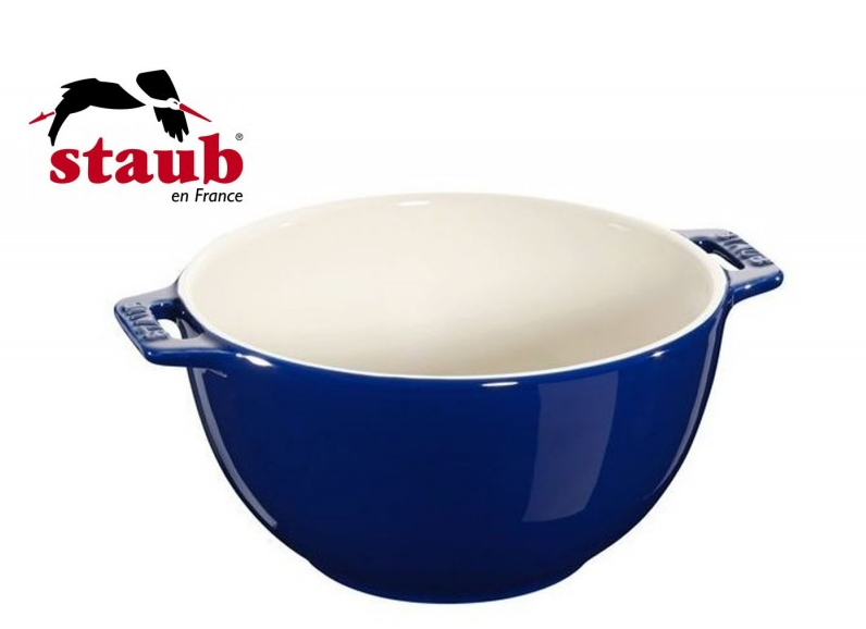 STAUB-CERAMIC-AZUL-18 cm-BOWL REDONDO CON AGARRADORES