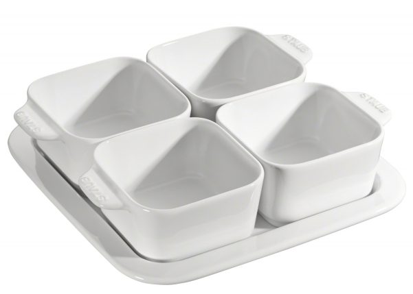 STAUB CERAMIC-BLANCO-19x19 cm-SET BOCADITOS 5 PIEZAS