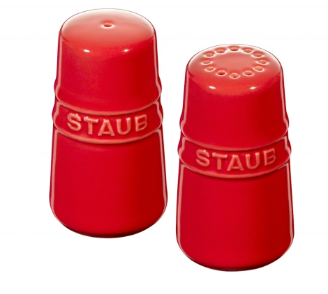 STAUB-CERAMIC-CHERRY-7 cm-SET SALERO Y PIMENTERO