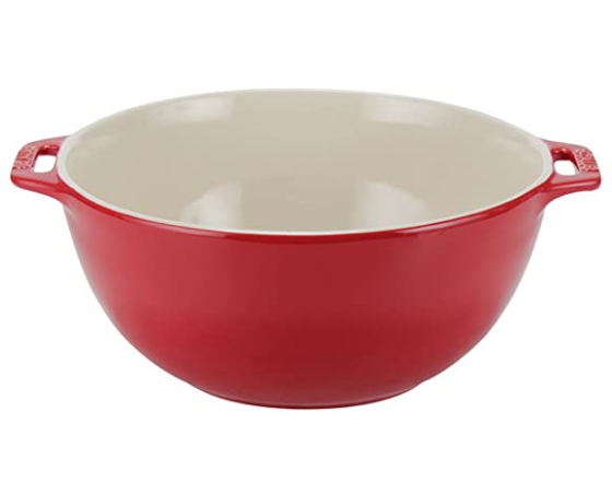 STAUB-CERAMIC-CHERRY-25 cm-BOWL REDONDO CON AGARRADORES