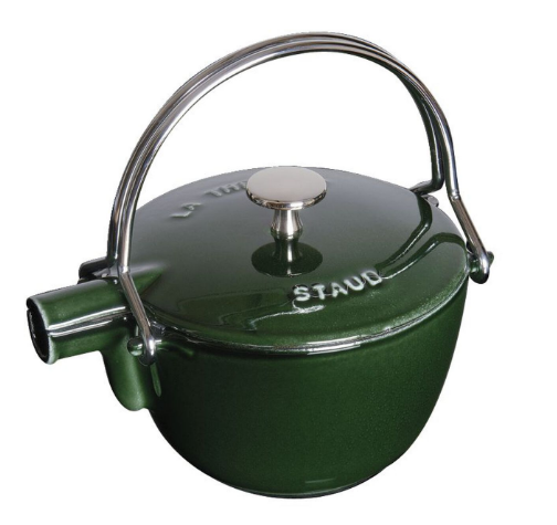 STAUB-HIERRO FUNDIDO-VERDE ALBAHACA-16.5 cm-TETERA REDONDA