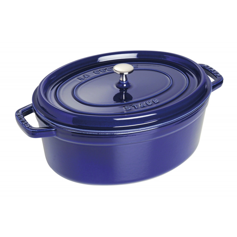 STAUB-HIERRO FUNDIDO-AZUL OSCURO-33 cm-COCOTTE OVALADO