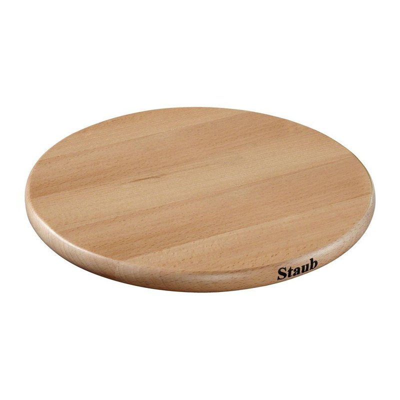 STAUB-HIERRO FUNDIDO-CAFÉ HAYA-23 cm-TRÉBEDES REDONDO