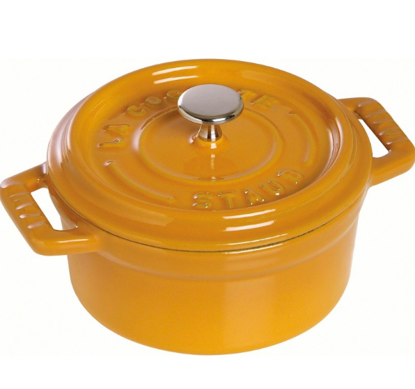 STAUB HIERRO FUNDIDO-MOSTAZA-10 cm-COCOTTE REDONDO