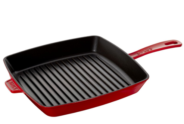 STAUB-HIERRO FUNDIDO-CHERRY-30 cm-SARTEN CUADRADO CON AGARRADOR