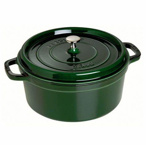 STAUB-HIERRO FUNDIDO-VERDE ALBAHACA-28 cm-COCOTTE REDONDO