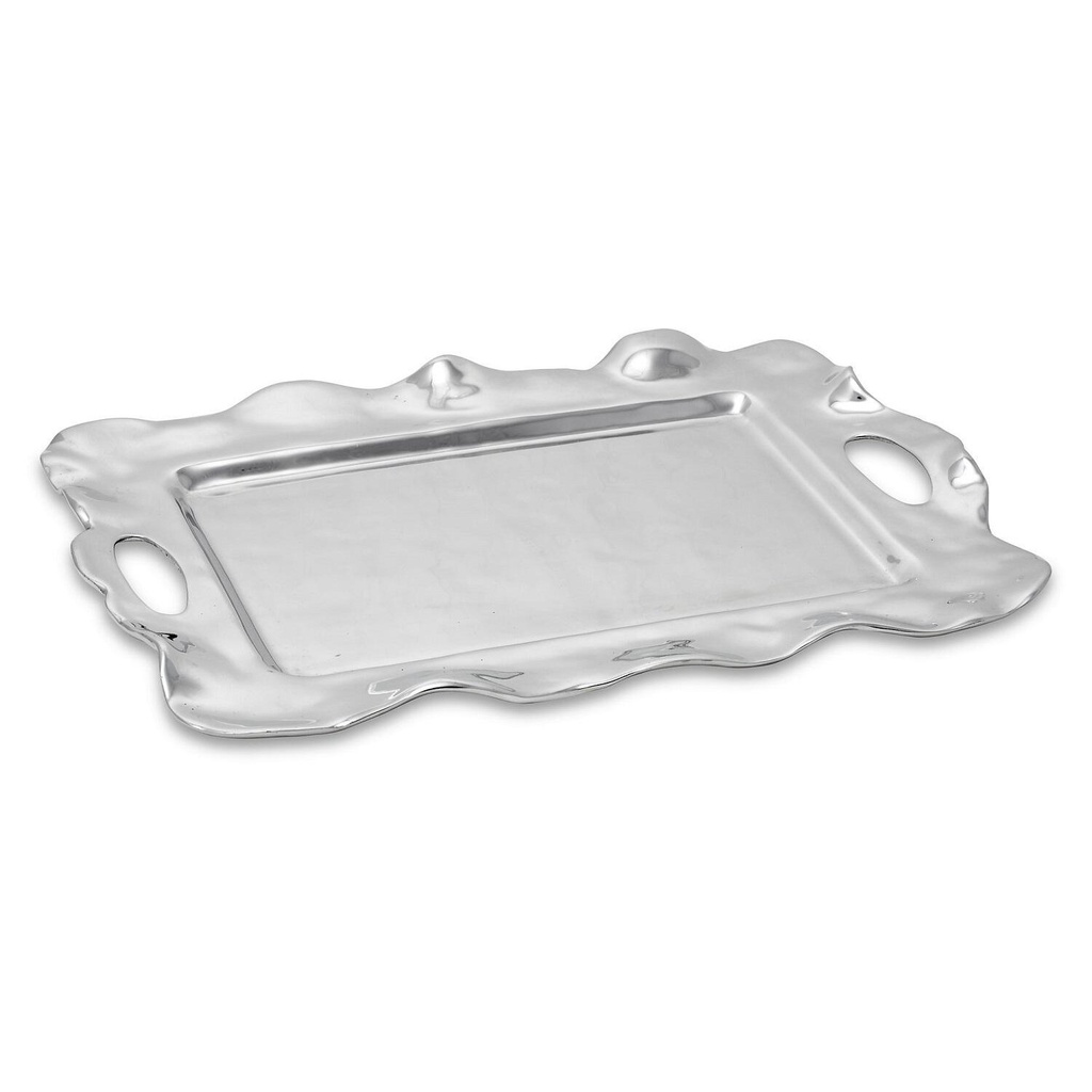 VENTO-PLATEADO-50x37 cm-BANDEJA REBECCA RECTANGULAR CON AGARRADO BEATRIZ BALL