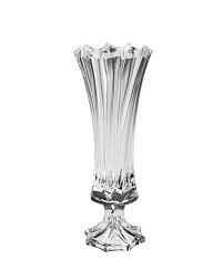 BROMELIAS-0-39 cm -FLORERO CON PIE- BOHEMIA CRISTAL