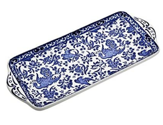 BURLEIGH-BLUE REGAL PEACOCK-28 cm-BANDEJA RECTANGULAR