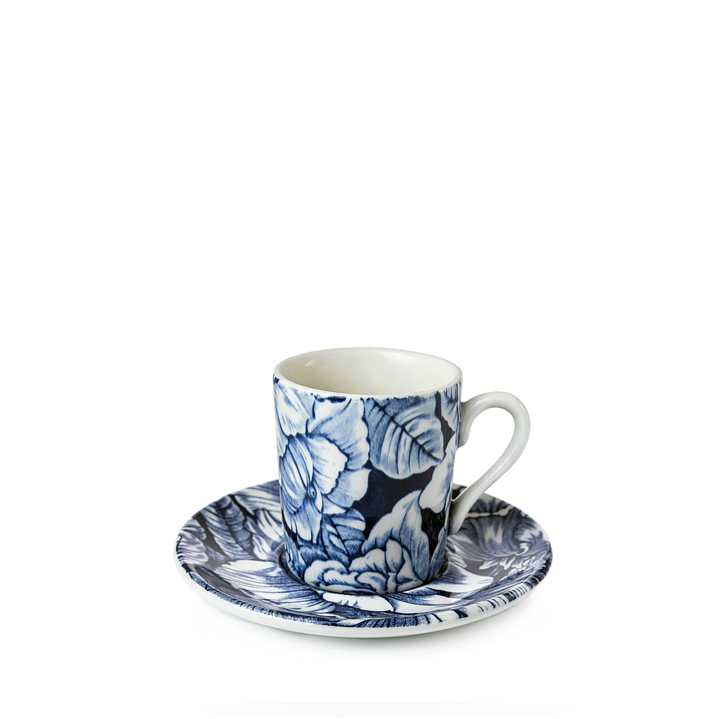 BURLEIGH-INK BLUE HIBISCUS-75 ml-TAZA EXPRESSO Y PLATILLO