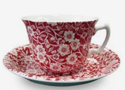 BURLEIGH-RED CALICO-187 ml-TAZA DE TE CON PLATILLO