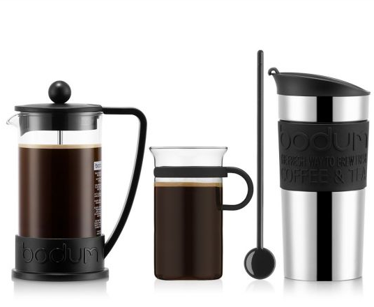 COFFEE SET-NEGRO-350 ml-PRENSA DE CAFE, TRAVEL MUG Y TAZA-BODUM