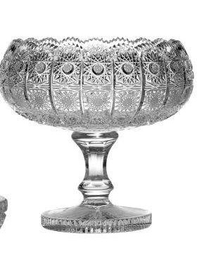 CRISTAL DE ROCA-0-20.5 cm-BOWL CON PIE-BOHEMIA