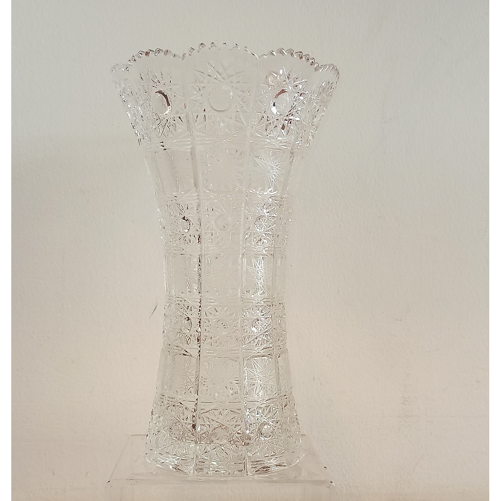 CRISTAL DE ROCA-0-25.5 cm-FLORERO-BOHEMIA CRISTAL