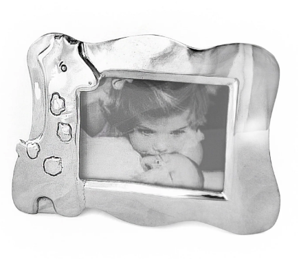 BABY-PLATEADO-15x10 cm-PORTARETRATO GIRAFA BEBE BEATRIZ BALL