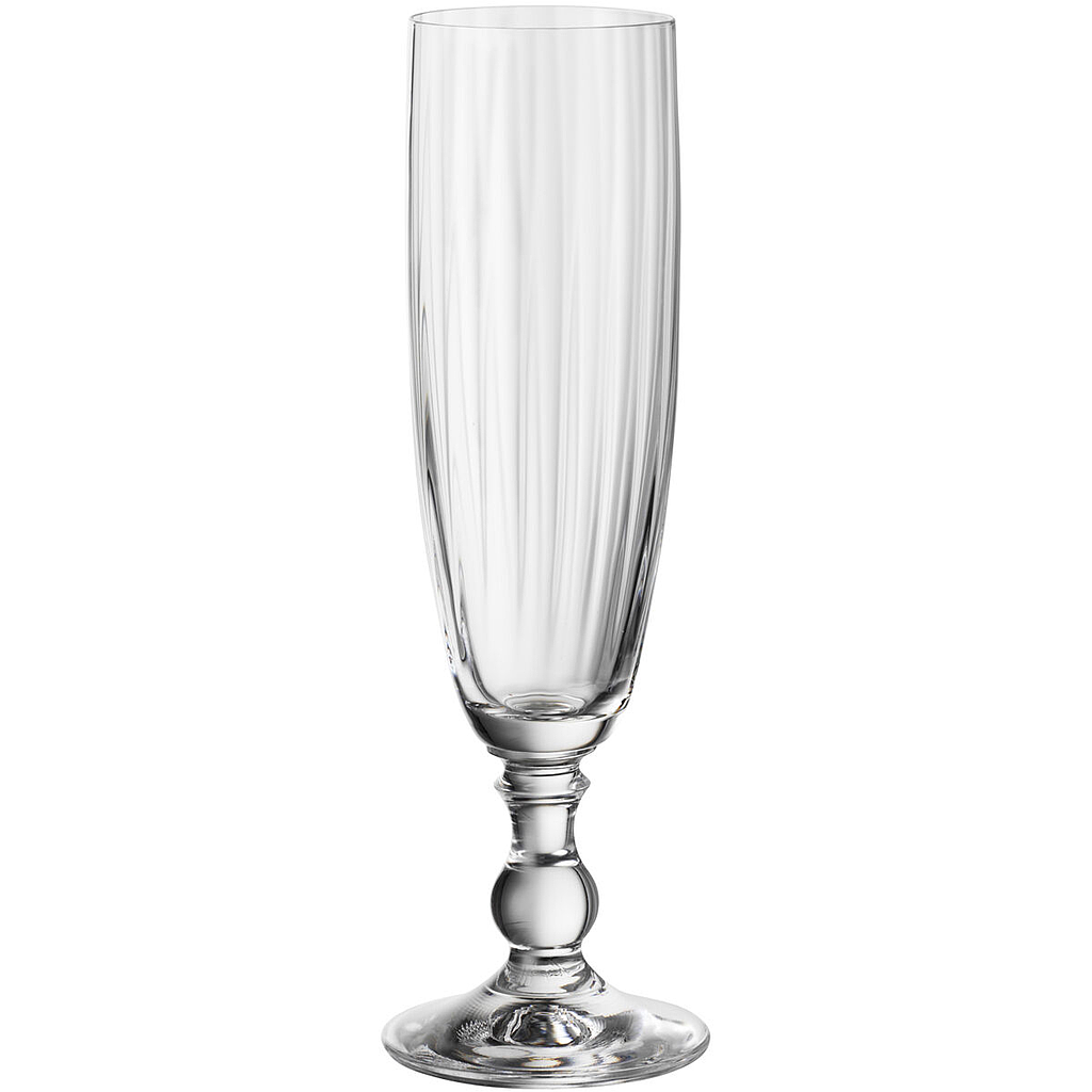 GEORGIA-OPTICS-230 ml-6 CHAMPAGNE FLAUTA-BOHEMIA CRISTAL