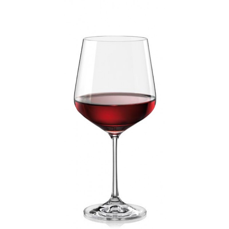 SANDRA -0-570 ml-6 COPAS VINO TINTO BOHEMIA CRISTAL