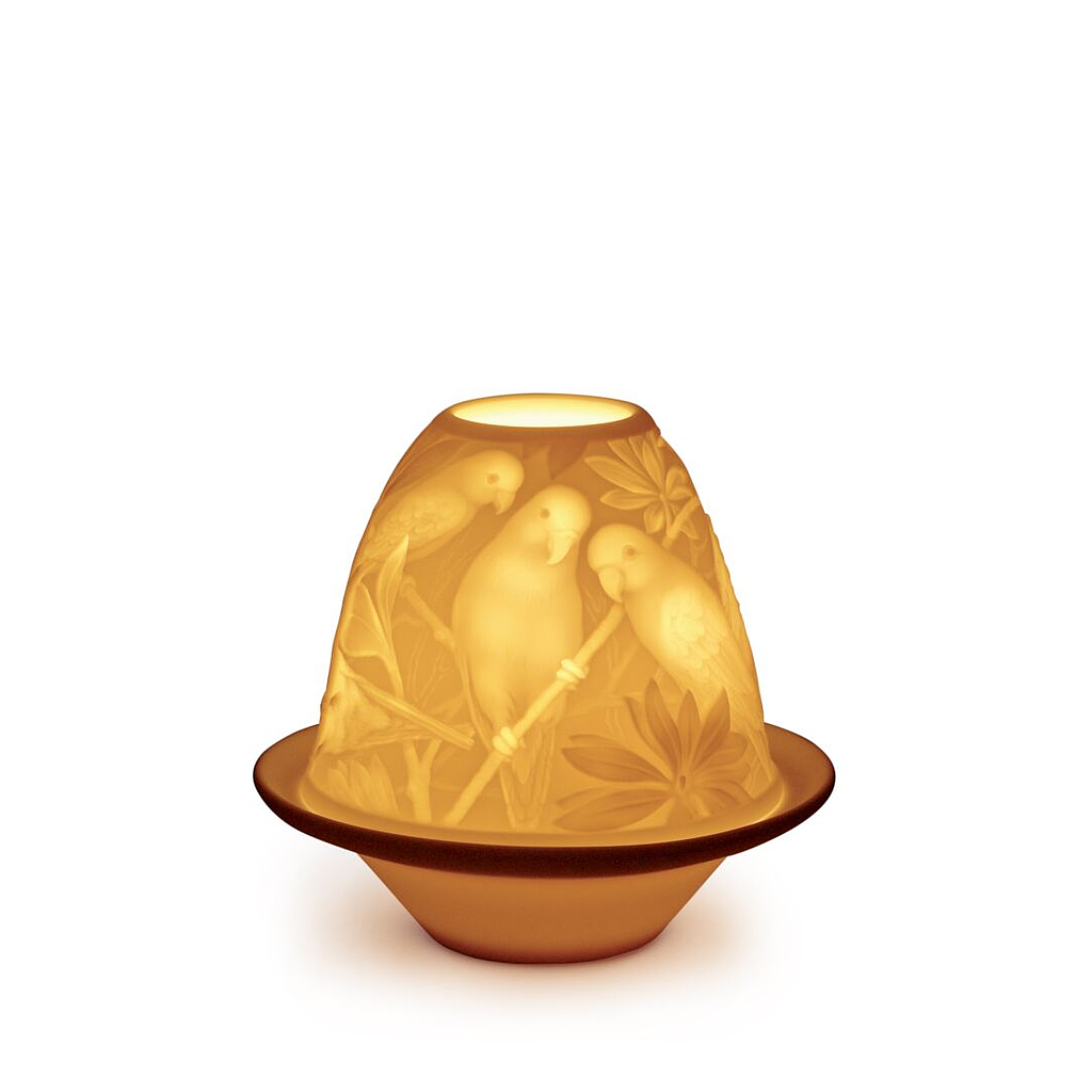 LLADRO-0-0-LITOFANÍA LOROS CON PLATO