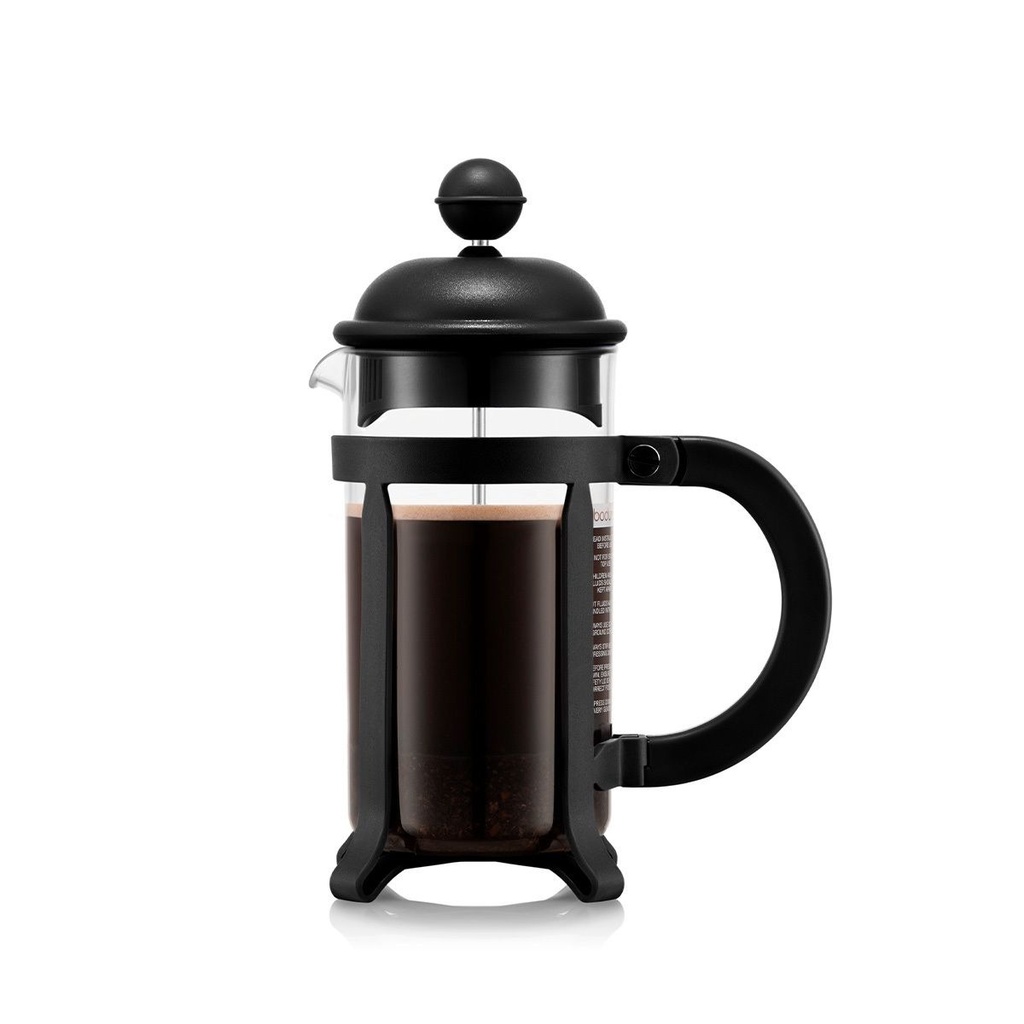 CAFFETTIERA-NEGRO BOROSILICATO-350ml-PRENSA DE CAFE 3 TAZAS-BODUM