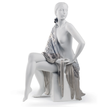 LLADRO-LUSTRE PLATA-0-DESNUDA CON MANTON