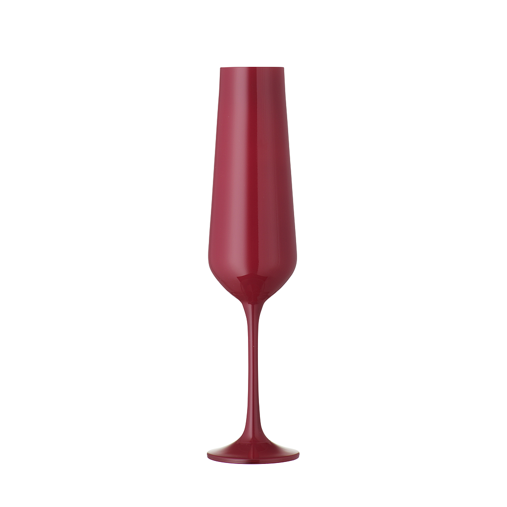 BAR SELECTION-ROJO-200 ml-2 CHAMPAGNE FLAUTA-BOHEMIA CRISTAL