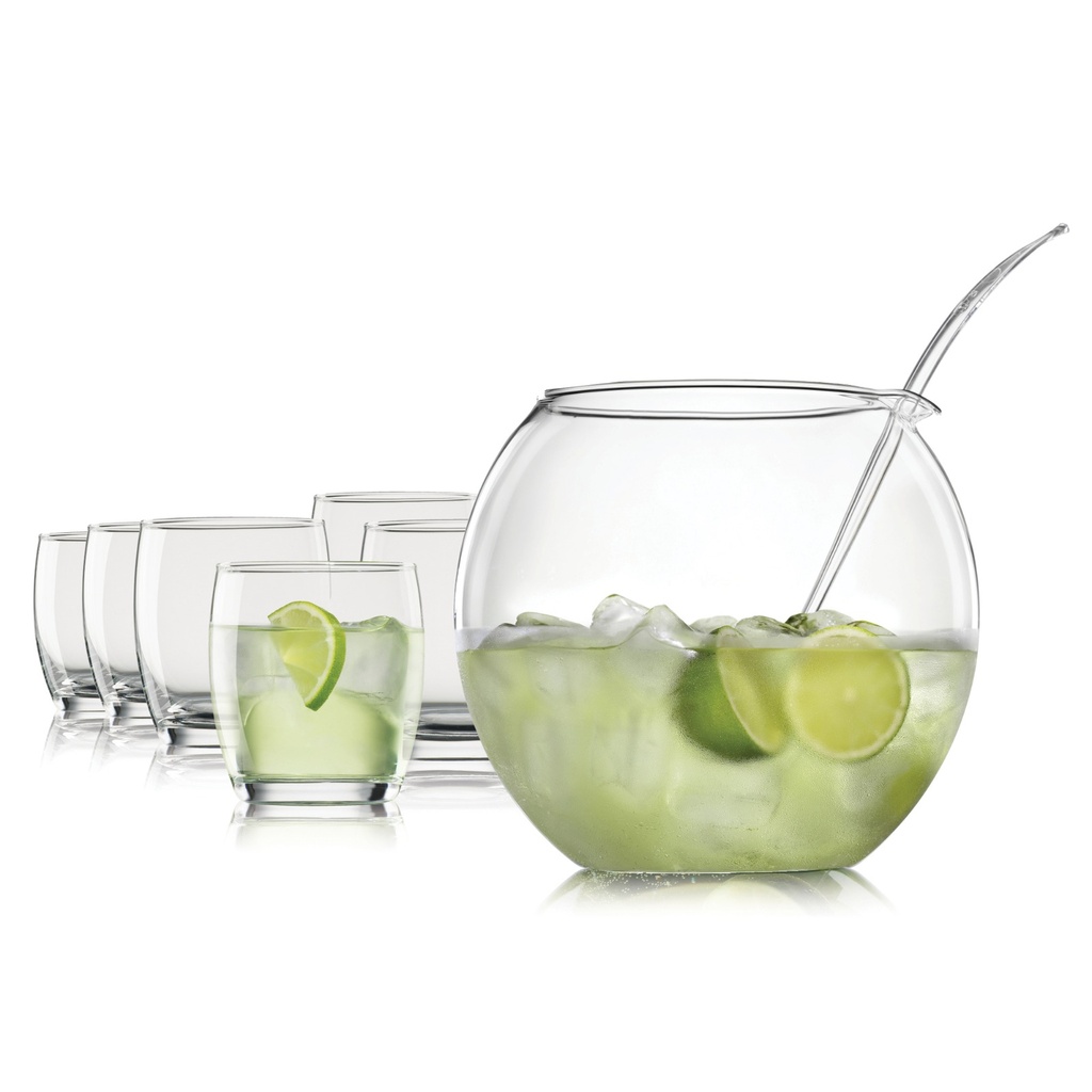 LIBERA-0-0-SET PONCHERA 8 PIEZAS-BOHEMIA CRISTAL