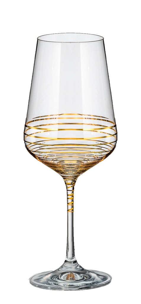 SANDRA GOLD-0-550 ml-6 COPAS VINO-BOHEMIA CRISTAL