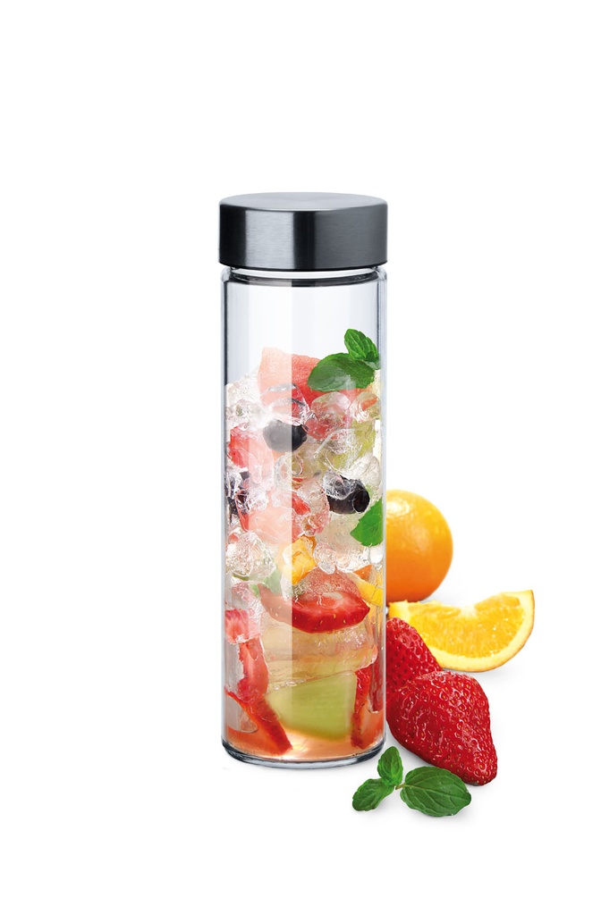 SIMAX-0-1lt-BOTELLA CON TAPA ACERO INOXIDABLE-BOHEMIA CRISTAL