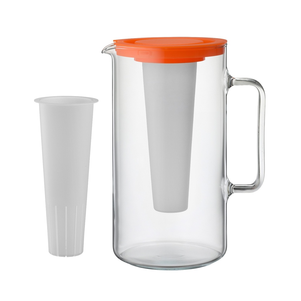 SIMAX-NARANJA-2.5 L-JARRA CON TAPA PLASTICA E INSERTO-BOHEMIA CRISTAL