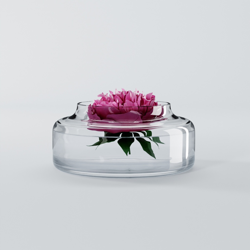 VASES-0-200 mm-FLORERO BAJO Y ANCHO-BOHEMIA CRISTAL