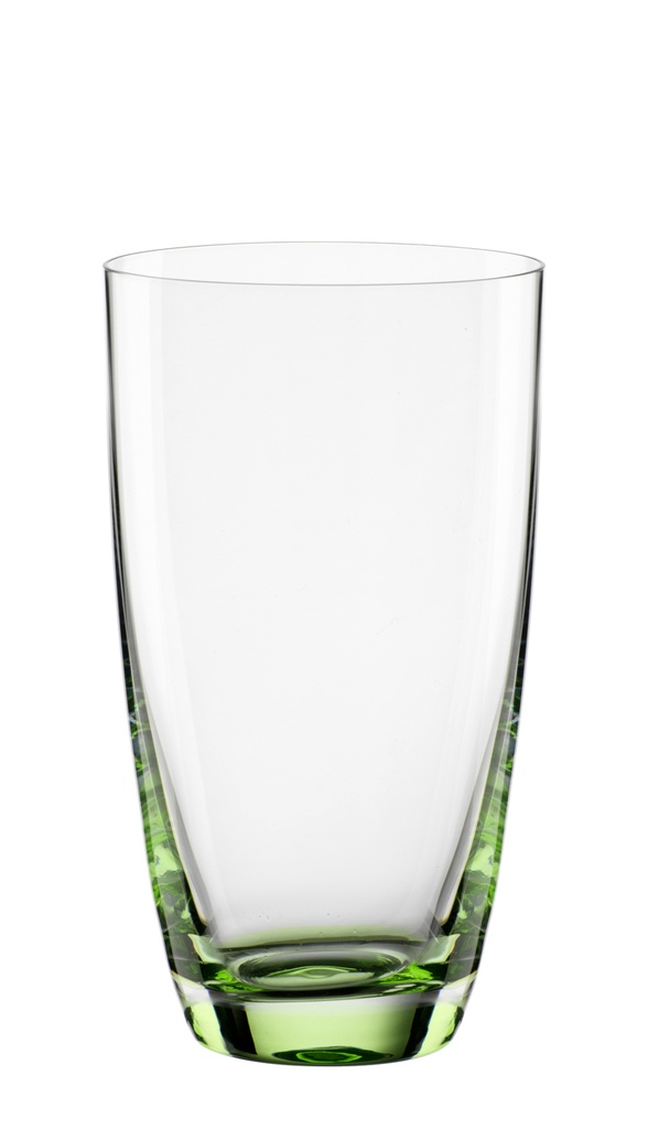 VIVA COLORI-VERDE-350 ml-6 VASOS LARGO-BOHEMIA CRISTAL