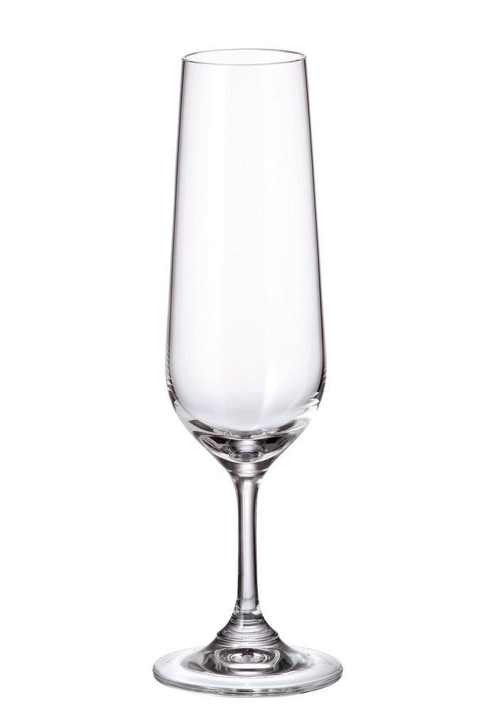 APUS-0-200 ml-6 CHAMPAGNE FLAUTA-C CRISTAL DE BOHEMIA