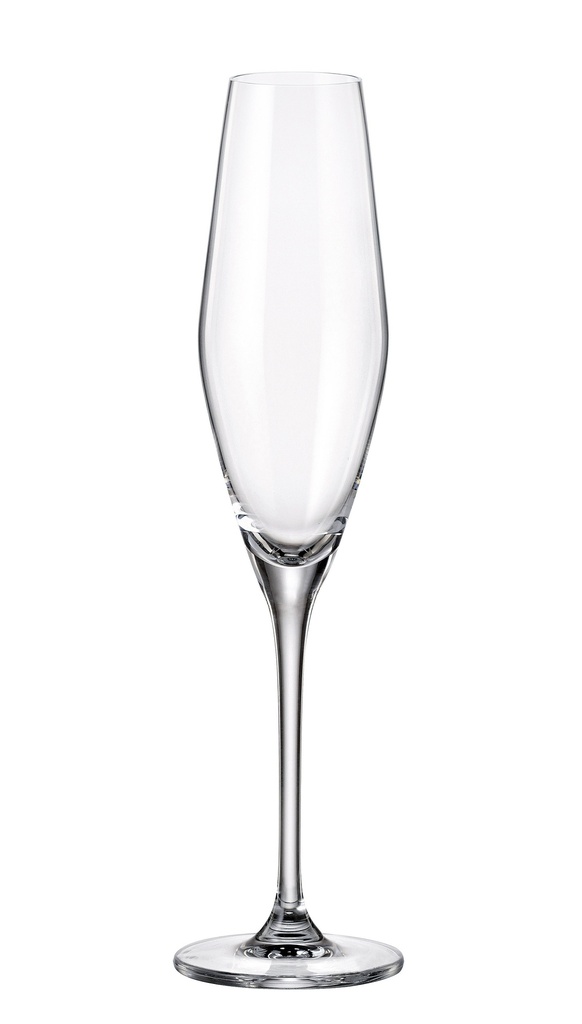 LOXIA-0-210 ml-6 CHAMPAGNE FLAUTA-C CRISTAL DE BOHEMIA