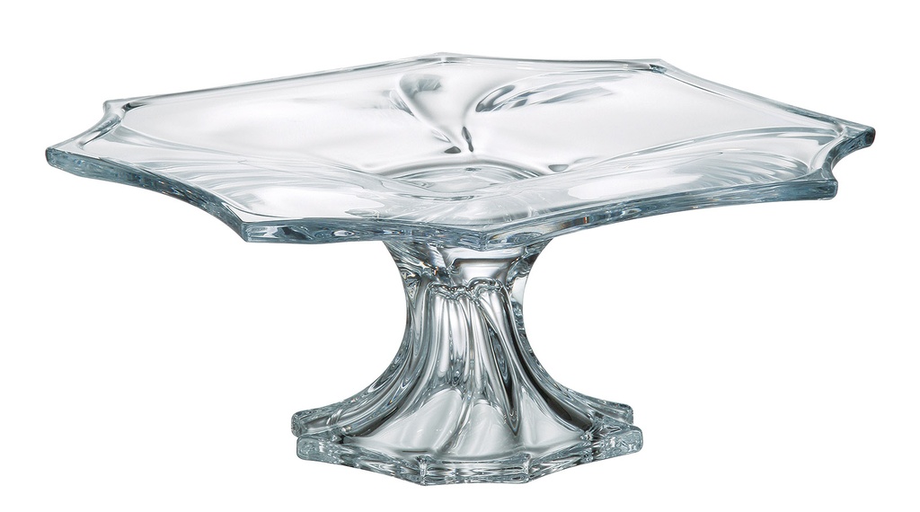 NEPTUNE-0-330 ml-TORTERA CON PIE-C CRISTAL DE BOHEMIA