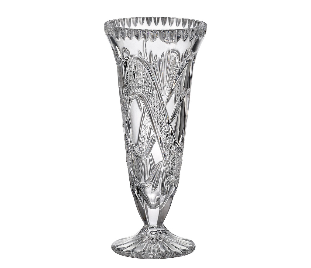 VINTAGE DENISE-0-260 mm-FLORERO DELGADO CON PIE- CRYSTALITE BOHEMIA CRISTAL