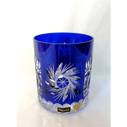 [204786] CRISTAL DE ROCA PINWHEEL-AZUL OSCURO-320 ml-VASO WHISKY-BOHEMIA CRISTAL