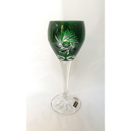 [204785] CRISTAL DE ROCA PINWHEEL-VERDE OSCURO-220 ml-COPA VINO-BOHEMIA CRISTAL