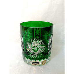 [204788] CRISTAL DE ROCA PINWHEEL-VERDE OSCURO-320 ml-VASO WHISKY-BOHEMIA CRISTAL