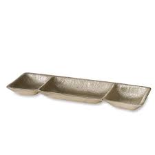 [204971] SIERRA MODERN-DORADO-32 cm-FUENTE CON TRES DIVISIONES BEATRIZ BALL